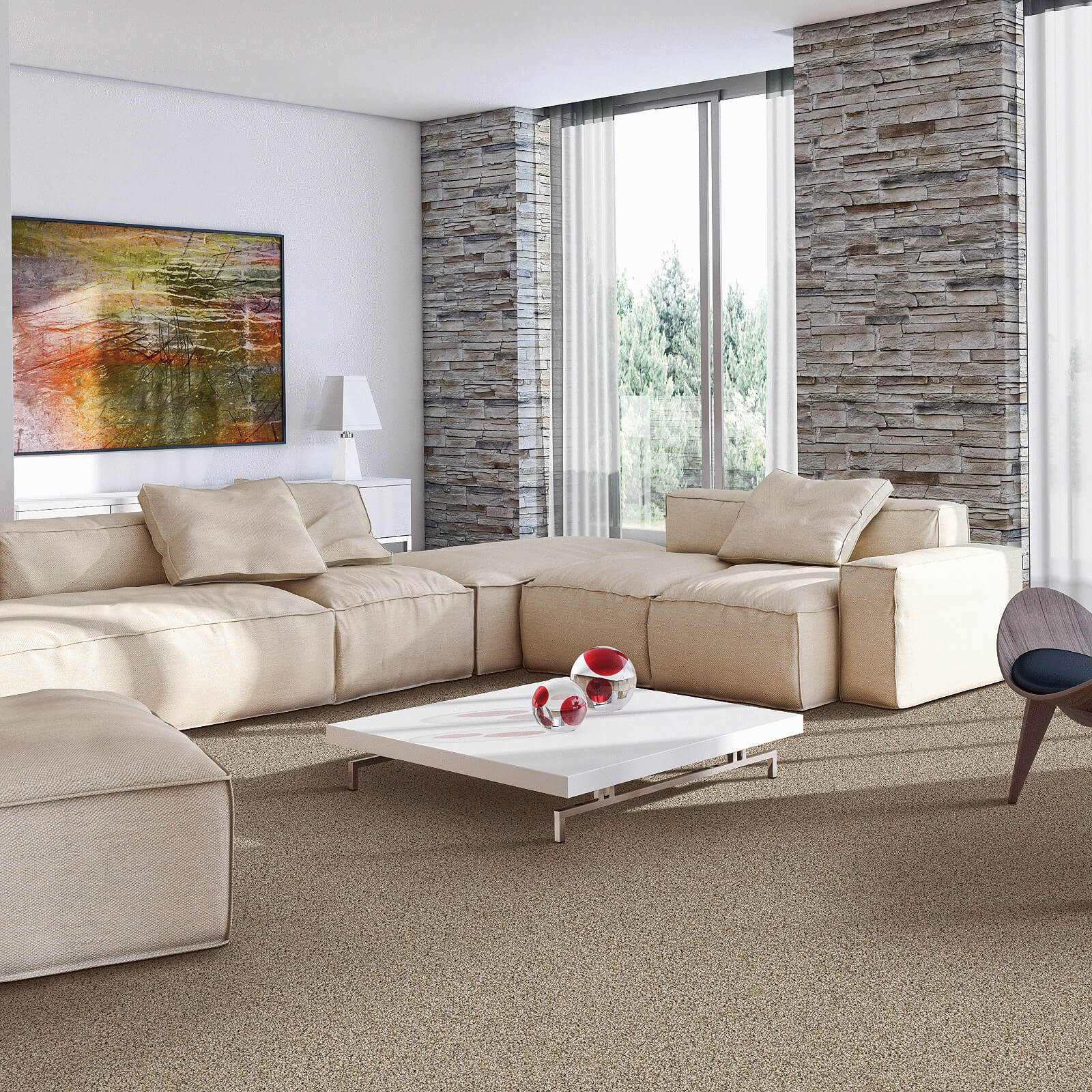 Living room carpet flooring | JR Floors and Window Coverings